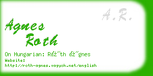 agnes roth business card