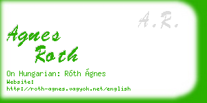 agnes roth business card